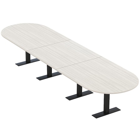 Skutchi Designs 16 Person Conference Table With Power Unit | 16' Racetrack Table | Harmony Series HAR-RAC-48X192-T.BK-WA7976-NA