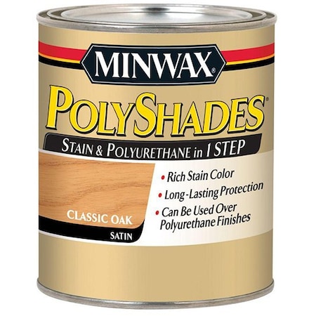 Polyshades 1/2 Pt Classic Oak Wood Stain And Polyurethane, Satin 21370