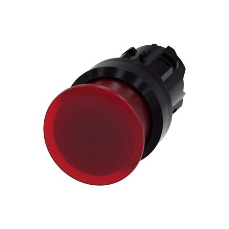 Siemens Illuminated mushroom pushbutton, 22 mm, round, plastic, red, 30 3SU1001-1AD20-0AA0-ZY12