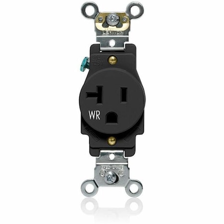 Leviton Single Receptacle Outlet, 20A, Black, 125V W5361-E