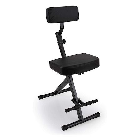Pyle PYLE Drum Throne - Foldable, Portable Chair with Backrest & Footrest, Adjustable Music Stool PKST70