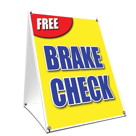 Signmission Free Brake Check, 36 Inch x 24 Inch A-frame Yard Sign, Plastic Sign SBC-2436-Free Brake Check