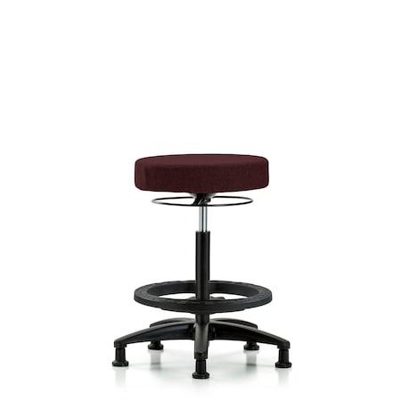 Blue Ridge Ergonomics Rutledge Fab Stool without Back-High Bench Height with Black Foot RingandStat Glides in Burgundy Fab BR-FHBSO-RG-BF-RG-F41