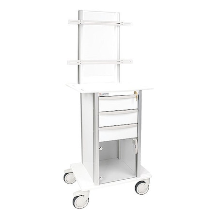 Marketlab Medical Procedure Cart, Aluminum, 40 in H 110472