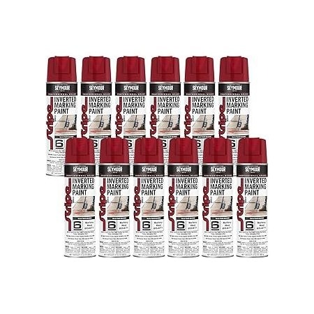Seymour Midwest Stripe 6-Series Inverted Ground Marking Paint, Safety Red net 17oz., 12PK 20671