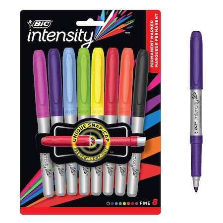 Bic Marking Permanent Marker, Fine Point, Assorted Colors, 8PK GPMAP81-AST