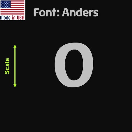 Aacc Self-Adhesive Vinyl Number: 0, Size: 20 cm. Color: Silver Font: Anders, 1 sticker AACC-Anders-N0-Silver-M20x1