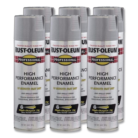 Rust-Oleum Professional Spray Paint, Metallic Aluminum, 14 oz Aerosol Can, 6PK 7515838
