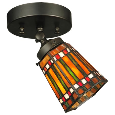 Meyda 5 in. -9 in. Prairie Corn Swing Arm Flushmount, Mahogany Bronze 131025