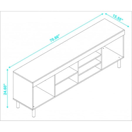Homeroots Iko White Modern TV Stand Open Cubbie Media Center 403103