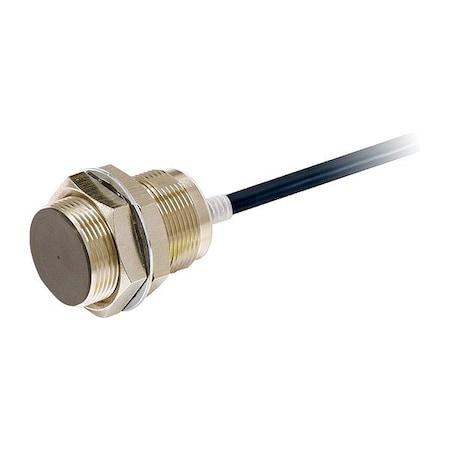 Omron Cylindrical, Inductive Proximity Sensor, 30 mm Dia., Brass, 2 m, Bare Wire, 3 Wires, Shielded E2E-X10C1L30 2M