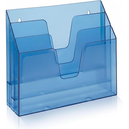 Acrimet Horizontal Triple File Folder Holder Organizer (Clear Blue Color) 860.2