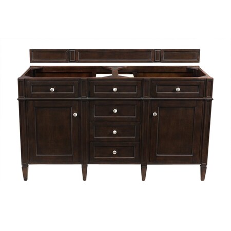 James Martin Vanities Vanity, without top, Burnished Mahogany, 59.8 in W x 22.9 in D, 650-V60D-M-BNM