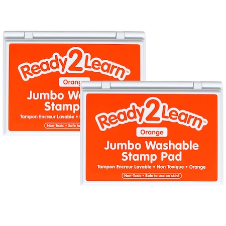 Ready 2 Learn Jumbo Washable Stamp Pad, Orange, 6.2inL x 4.1inW, 2PK CE10035