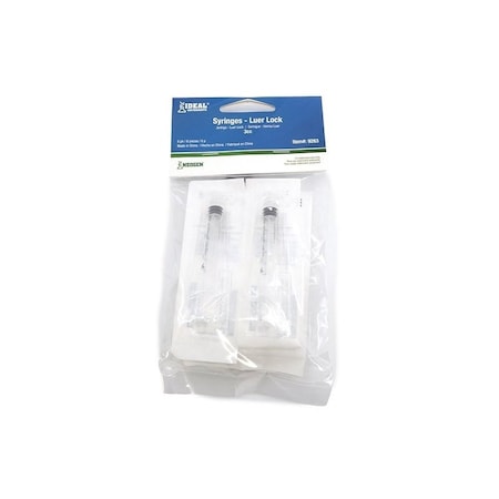Neogen Luer Lock Syringe, 3 cc, Polypropylene, Clear, 6PK 9263