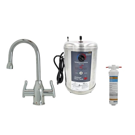 Mountain Plumbing Hot and Cold Faucet with Modern Body and Tank in Brushed Stainless Steel MT1801DIY-NL/BRS