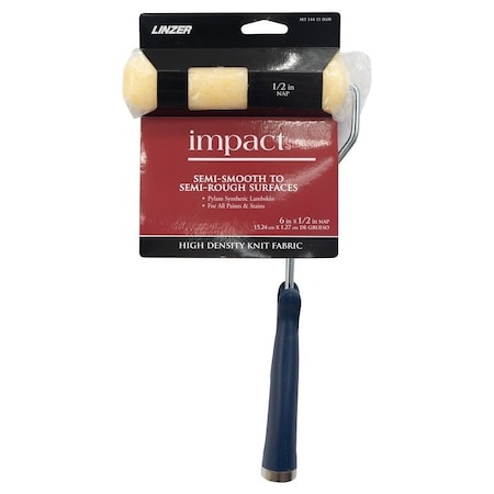 Linzer Trim Roller with Frame, 1/2 in Nap, Polyester Cover, Metal/Plastic Roller, Metal/Plastic Handle MT 144-11 0600