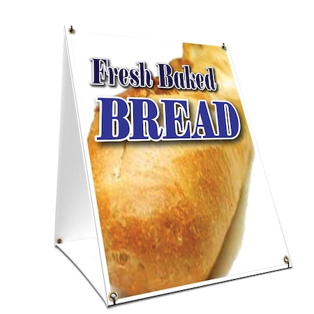 Signmission Fresh Baked Bread, 24 Inch x 18 Inch A-frame Yard Sign, Plastic Sign SBC-1824-Fresh Baked Bread