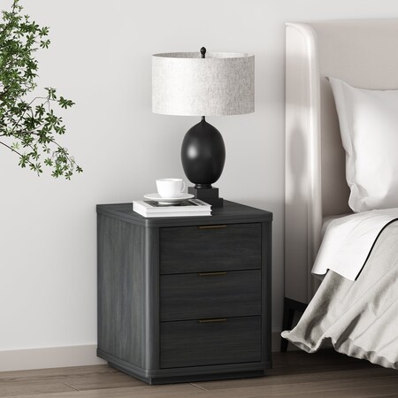 Manhattan Comfort Evelyn Nightstand in Charcoal Grey NS013-CH