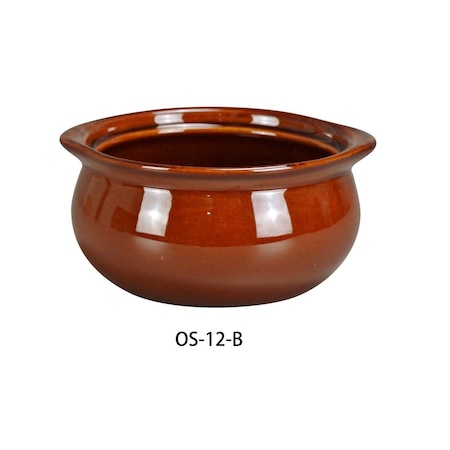 Yanco 12 oz China Onion Soup Crock, Brown - 4.25 x 2 in., 24PK OS-12-B