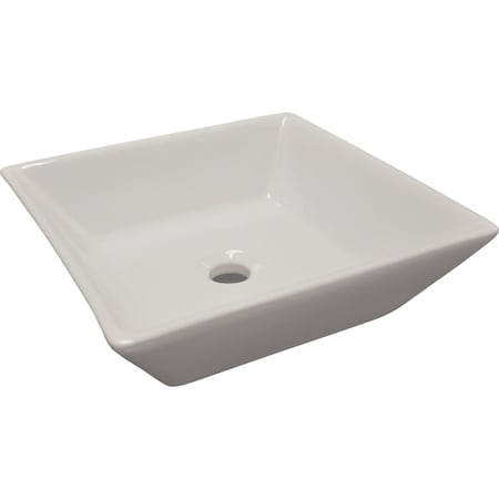 Cmi Compass Manufacturing Square Vessel Bathroom Sink White 572-8071