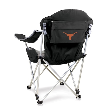 Picnic Time Family Of Brands NCAA Texas Longhorns Reclining Camp Chair - Beach Chair for AdultsBlack with Gray Accents 803-00-175-194-1