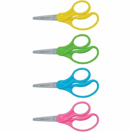 Acme United Westcott Kids Scissors, 5"L Straight, Pointed Tip, Assorted 13131