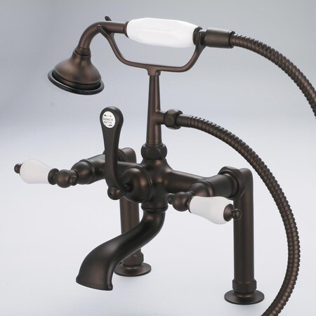 Water Creation Vintage Classic 7 in. Spread Deck Mount Tub Faucet - Oil-Rubbed Bronze, Brown F6-0006-03-PL
