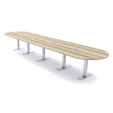 Skutchi Designs 20ft Racetrack Conference Table With Power | Harmony Series | 20 Person Meeting Room Table HAR-RAC-48X240-T-K525-ESIL