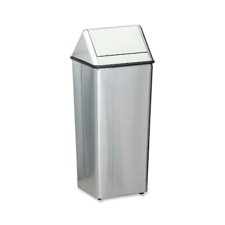 Witt Industries Medium Square Hamper with Swingtop, Stainless 1411HTSS