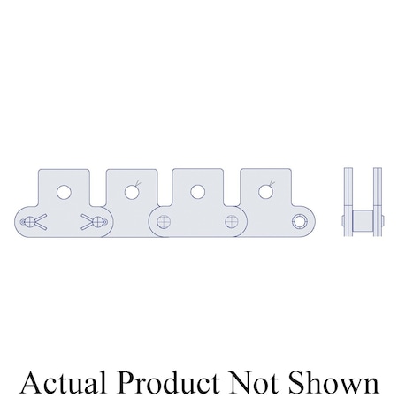 Hkk Chain HKK Double Pitch Riv Standard Conveyor w/K-2 Att Every 2nd P on Pin Link, 1.5P, .469 Dia x .5 W DC060RSK1EV