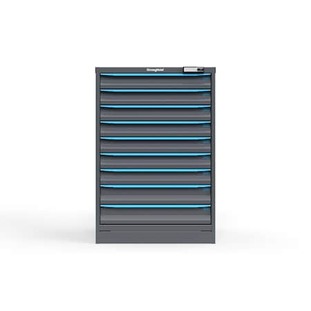 Strong Hold 9 drawer cabinet - (7x 3ft, 2x 4ft) - Blue accents - Electronic Lock S3044-PPRAS-0903FS
