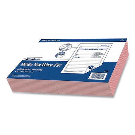 Adams Business Forms While You Were Out Memo Pad, One-Part (No Copies), 4.25 x 5.5, 50 Forms/Pad, 24PK 9711