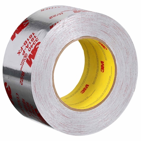 3M Foil Tape, Aluminum, Silver, 50 yd L, 2-1/2 in W 3340