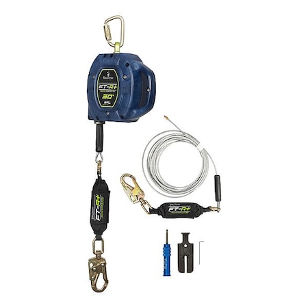 Falltech FT-R+(TM) Self-Retracting Lifeline, Swivel Snap Hook, Steel, 1 Leg(s), 420 lb Weight Capacity 721730LEKIT