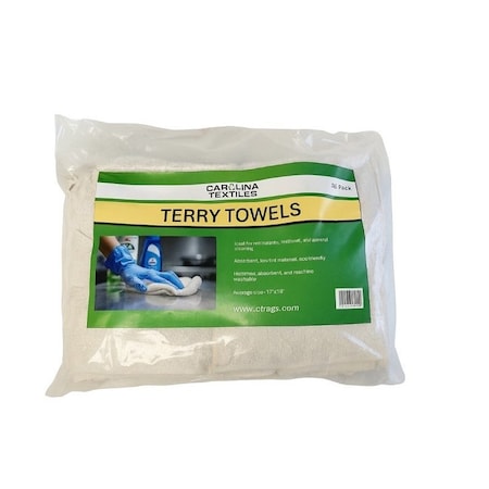 All Rags TERRY BAR MOP TOWEL WHITE 35PK N888-35PK
