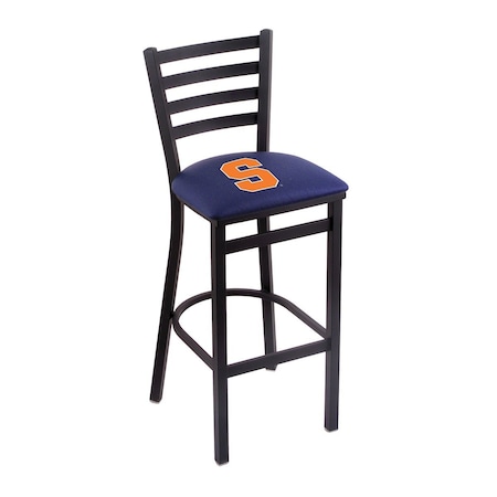 Holland Bar Stool Co 25" Blk Wrinkle Syracuse Stationary Counter Stool, Ladder Back L00425Syrcse