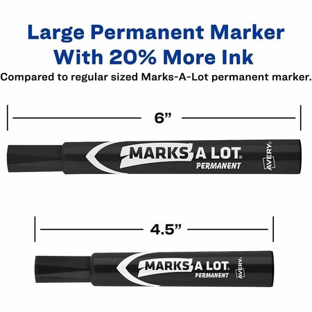 Avery Large Permanent Ink Markers, Chisel Point, Green Ink PK AVE08885