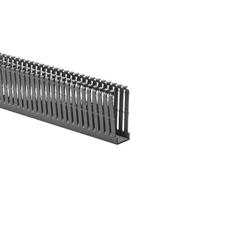 Hellerman Tyton High-Density Slotted Wall Wiring Duct, 1 x 3", 6 ft Sections, Non-Adhesive, PVC, Gray, 120ft/ctn, 120PK 184-13005