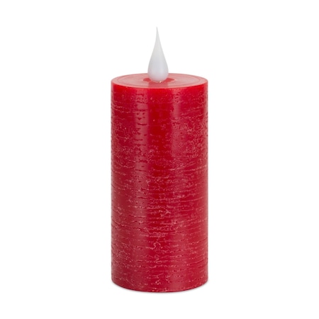 Homeroots 5" Red Flameless Pillar Candle 517689