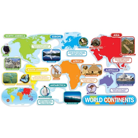 Scholastic Teaching Solutions World Continents Bulletin Board Set 9780545118392