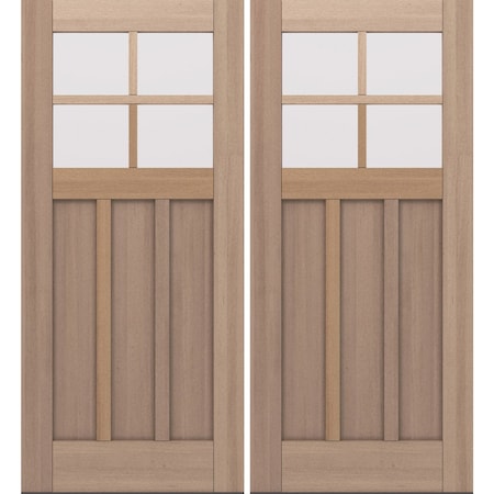 Doornmore CRF-P3G4, 74.5" x 82" ( 2x36" Door) Left Hand, Mahogany SDL 4 Lite Exterior Door CRF-P3G4-SW-3680_2_LI