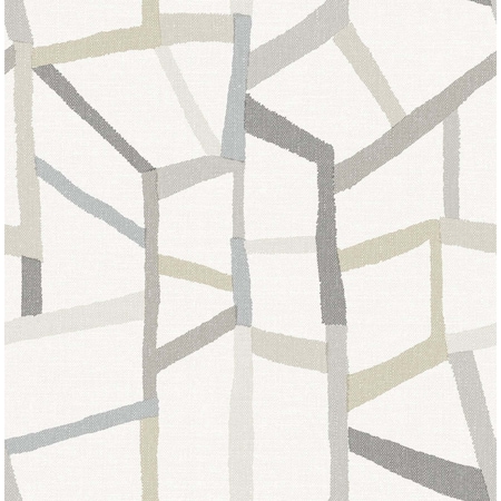 A-Street Prints Tate Grey Geometric Linen Wallpaper 2903-25848