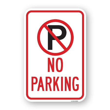 Signmission No Parking Within Pin No Parking Symbol, Heavy-Gauge Aluminum, 18" x 24", A-1824-24993 A-1824-24993