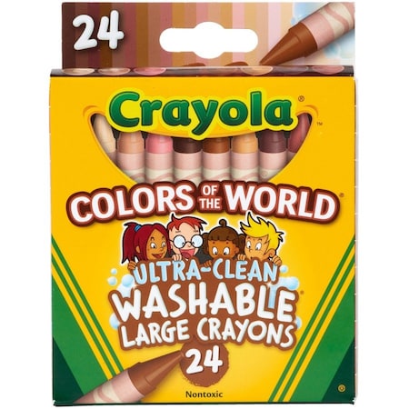 Crayola Colors of the World Large Crayons, Assorted, 24PK 520134