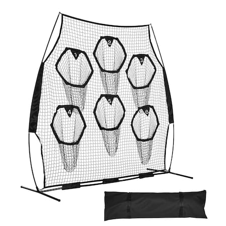 Vevor 8x4 in Football Trainer Throwing Net Portable Practice Net Improve QB Red DKS-8401R