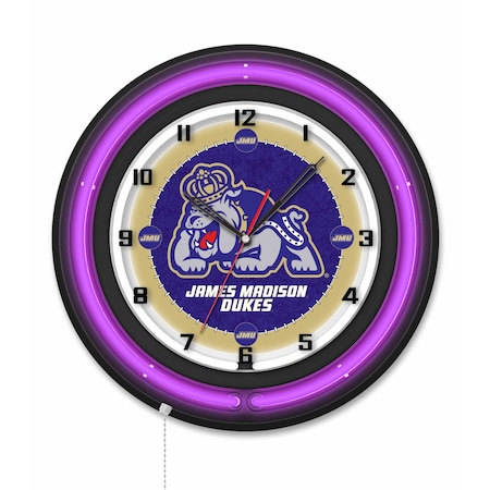 Holland Bar Stool James Madison University 19 Double Neon Wall Clock Clk19BK