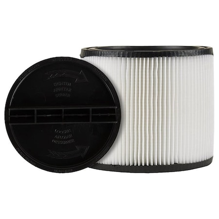 Shop-Vac Cartridge Filter, For: Wet or Dry Vacuums 5 gal and Above, 8 in Dia 9030433