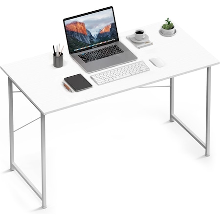 Yssoa Small Space 40 Inches Writing Desk with Headphone Hooks, Simple Wooden Design, Suitable for S FNDESKOFFICELITE47X20WHT