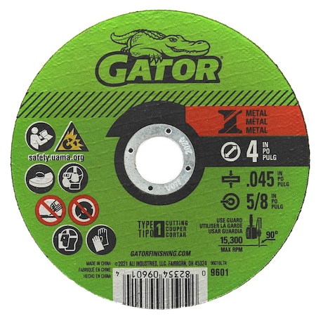 Gator Finishing 4 in. X .045 in. X 5/8 in. Metal Cut-Off Blade, Type 1 9601